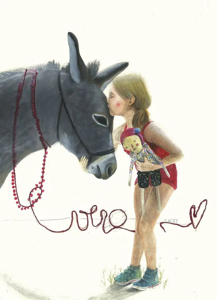 شورش الاغ ها دختر در خال بوسیدن خر